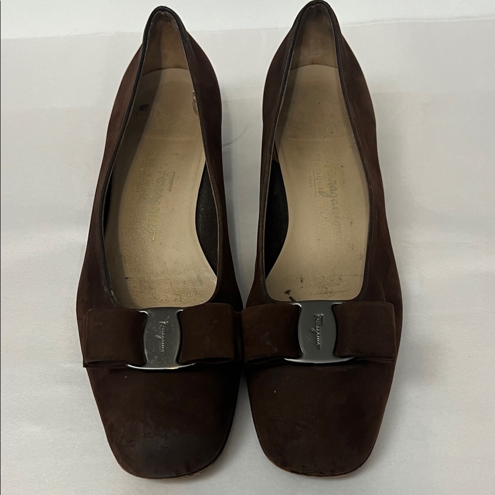 Vintage Ferragamo Brown Suede Women's Loafers Sz 9 B